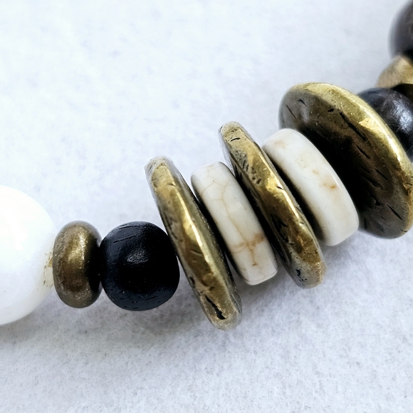 Silpada Stretch Bracelet with Pearls, Brass, Wood, and Gems - Picture 3 of 14